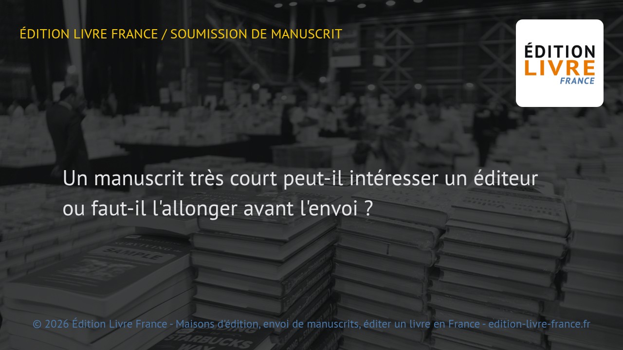 Visuel de l'article Un manuscrit très court peut-il intéresser un éditeur ou faut-il l'allonger avant l'envoi ?