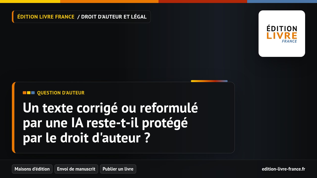 Visuel de l'article Un texte corrigé ou reformulé par une IA reste-t-il protégé par le droit d'auteur ?