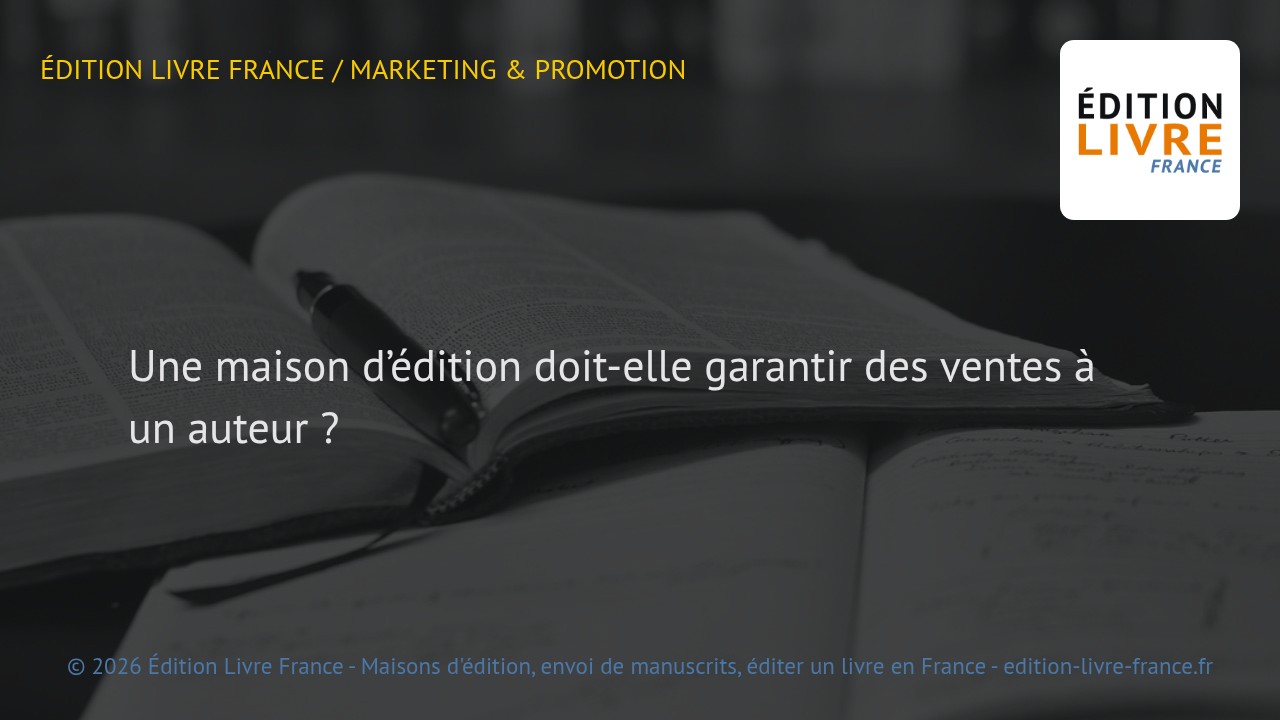 Visuel de l'article Une maison d’édition doit-elle garantir des ventes à un auteur ?