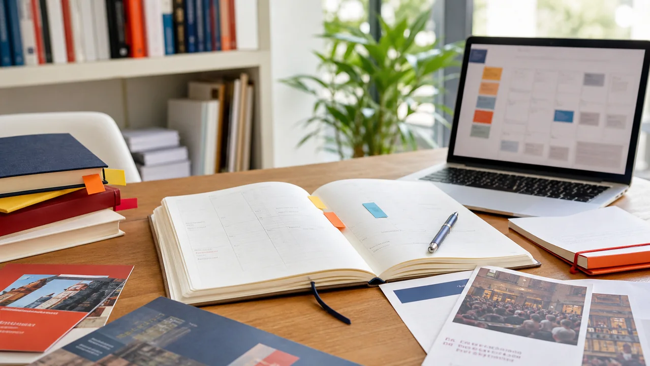 Agenda, livres et documents utilisés pour vérifier les sources d'un calendrier littéraire