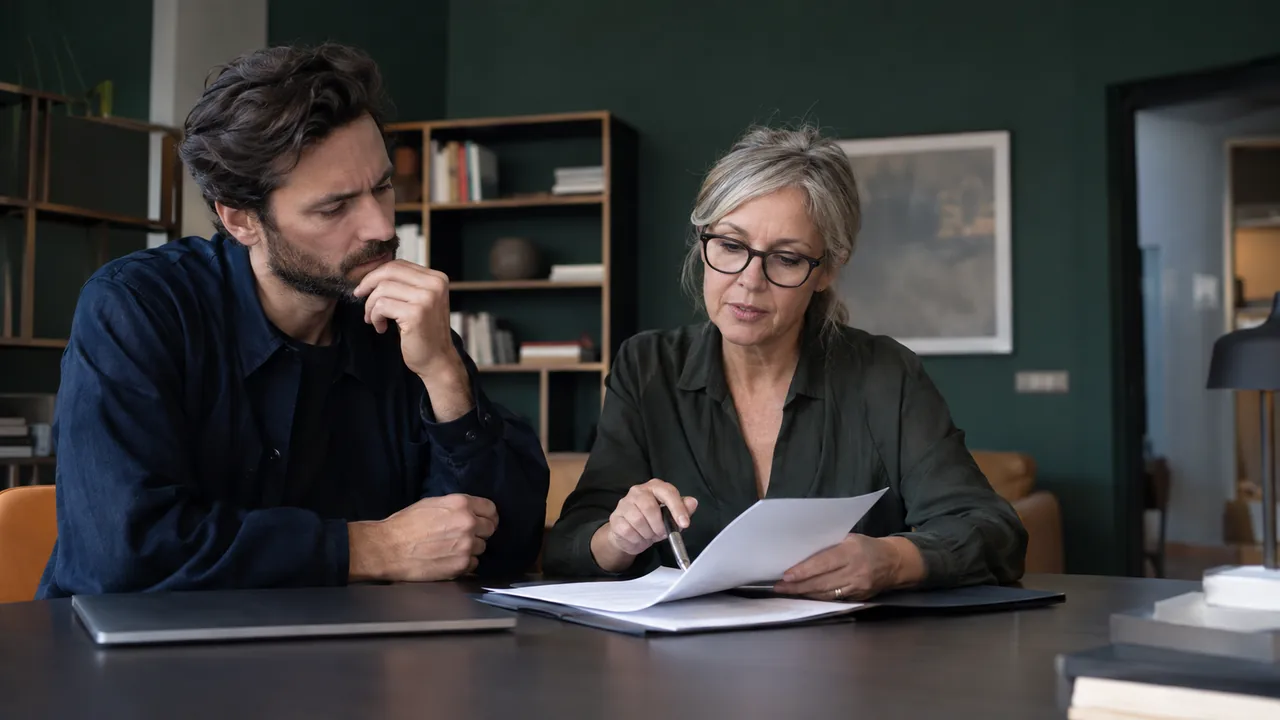 Auteur et éditrice examinant ensemble un contrat