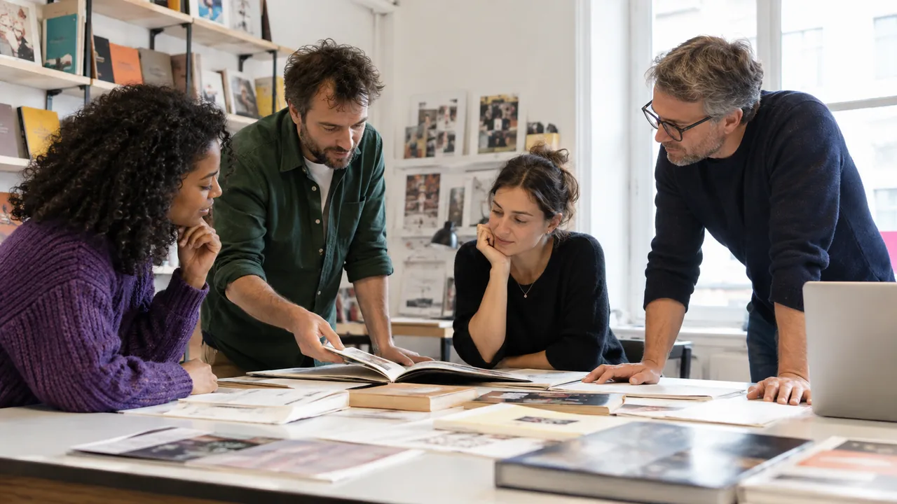 Petite équipe d’édition discutant des étapes d’un projet commun