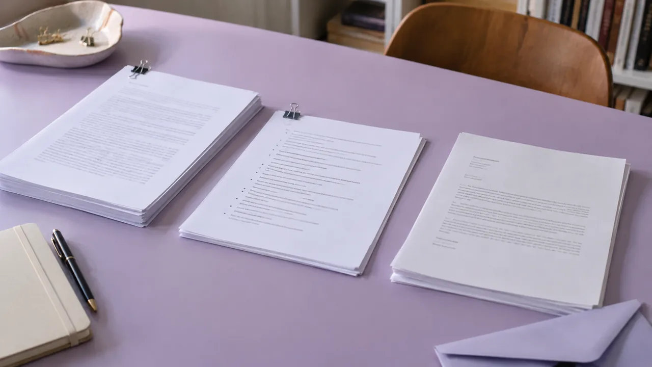 Dossier de soumission avec manuscrit, synopsis et lettre