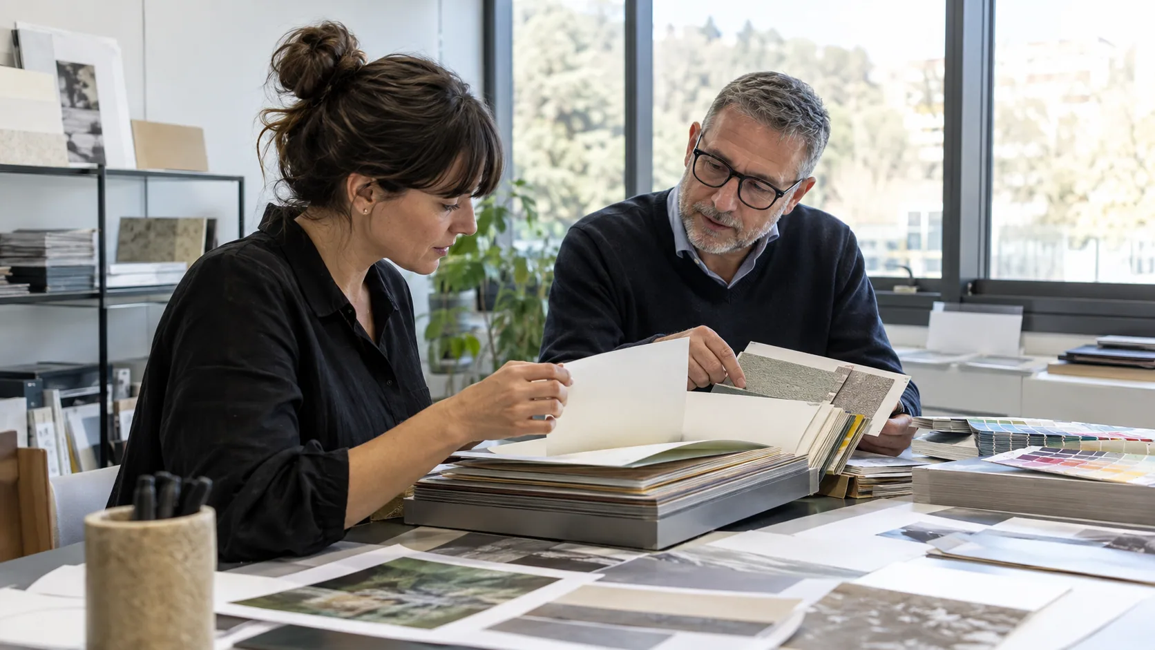 Scène professionnelle illustrant le métier de Acheteur papier et prestations d’impression