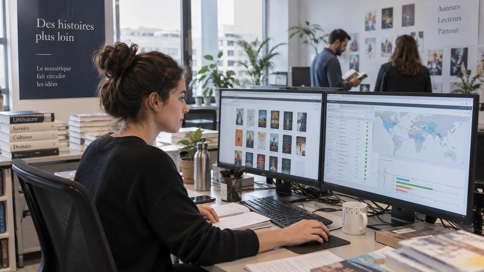 Scène professionnelle illustrant le métier de Chargé / Chargée de projet supply chain digitale
