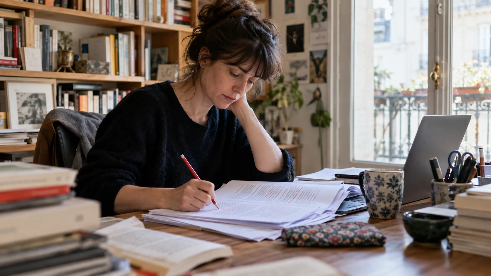 Scène professionnelle illustrant le métier de Correcteur / Correctrice