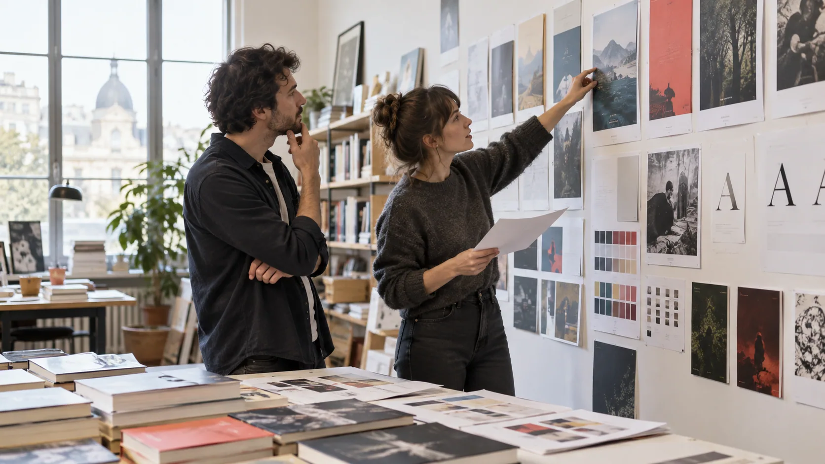 Scène professionnelle illustrant le métier de Directeur / Directrice artistique dans l’édition