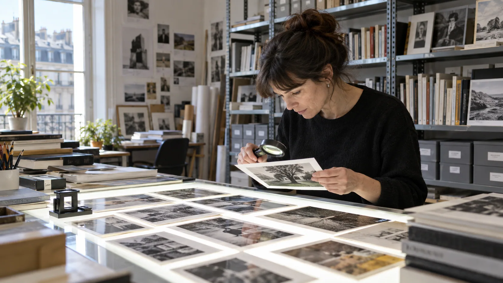 Scène professionnelle illustrant le métier de Iconographe d’édition