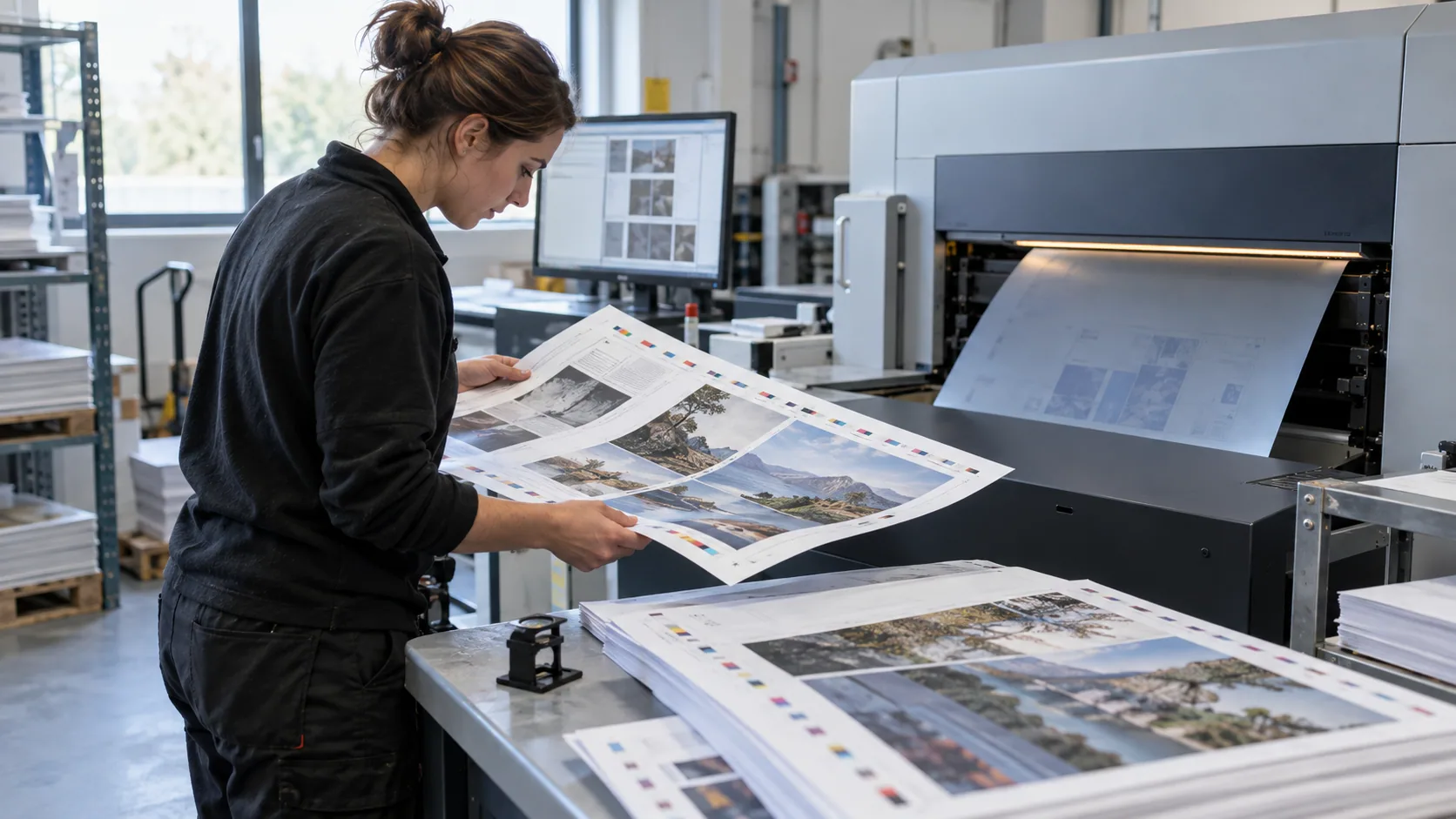 Pages de livre et maquette numérique prêtes pour les contrôles avant impression
