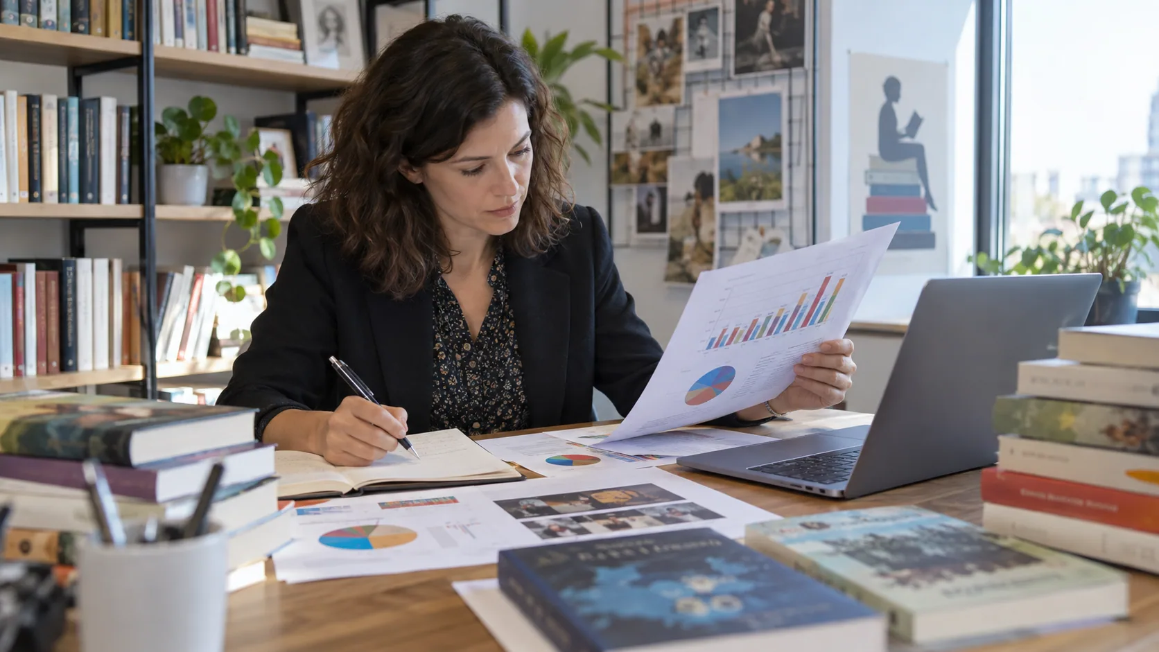 Scène professionnelle illustrant le métier de Responsable des études marketing dans l’édition