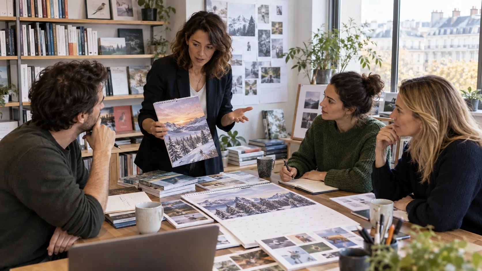 Scène professionnelle illustrant le métier de Responsable marketing éditorial