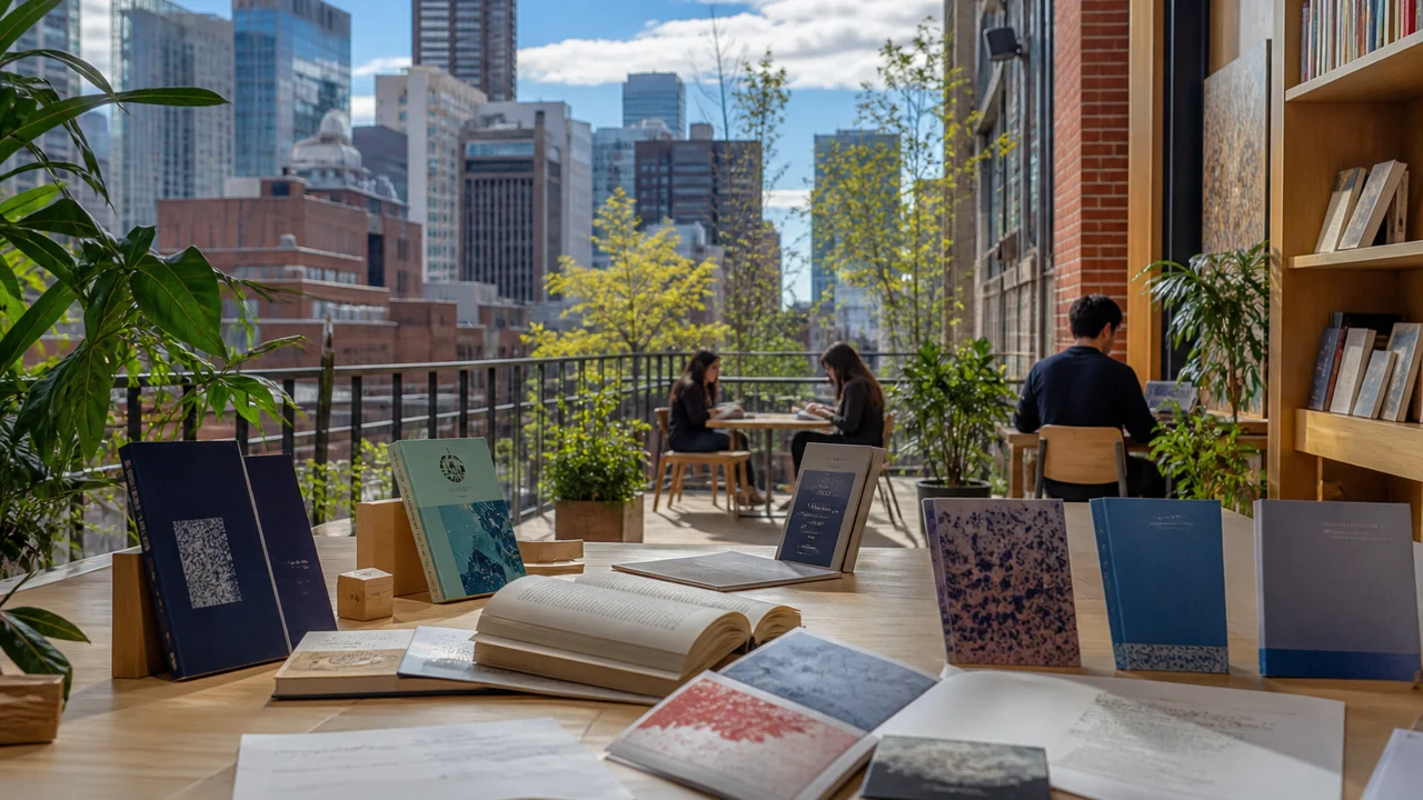 Espace de lecture contemporain dans une ville des Amériques francophones