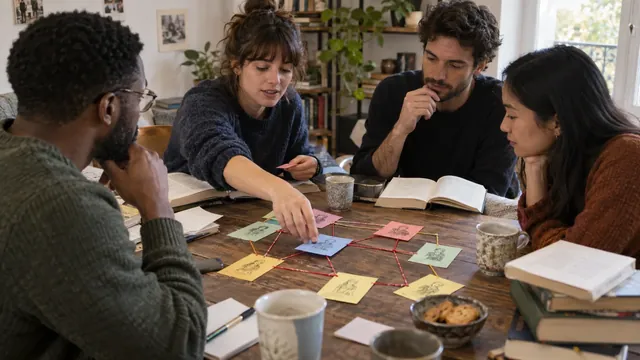 Photographie du travail autour de « Suivre les relations entre personnages »