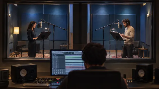Audition de voix dans un studio de livre audio