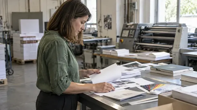Autrice préparant des documents de fabrication dans un atelier