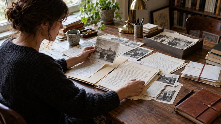 Photographie du travail autour de « Intégrer des documents dans une fiction »