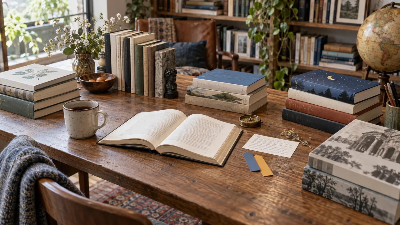 Livres réunis en petits parcours de lecture dans une bibliothèque