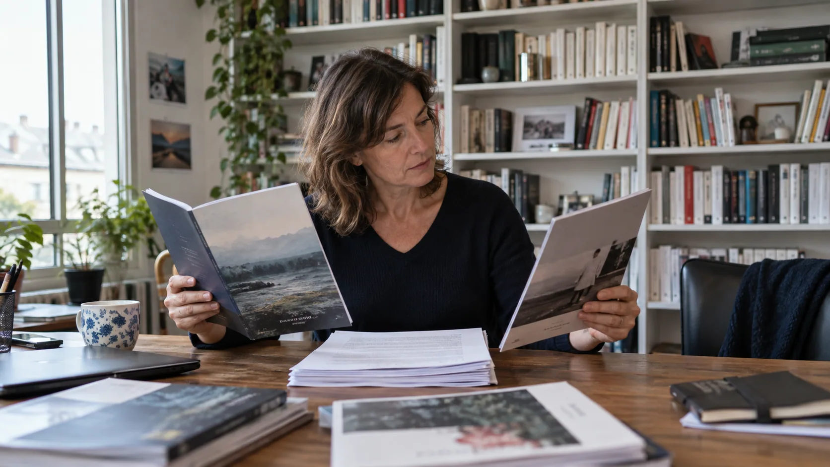 Auteur préparant l'envoi d'un manuscrit à une maison d'édition