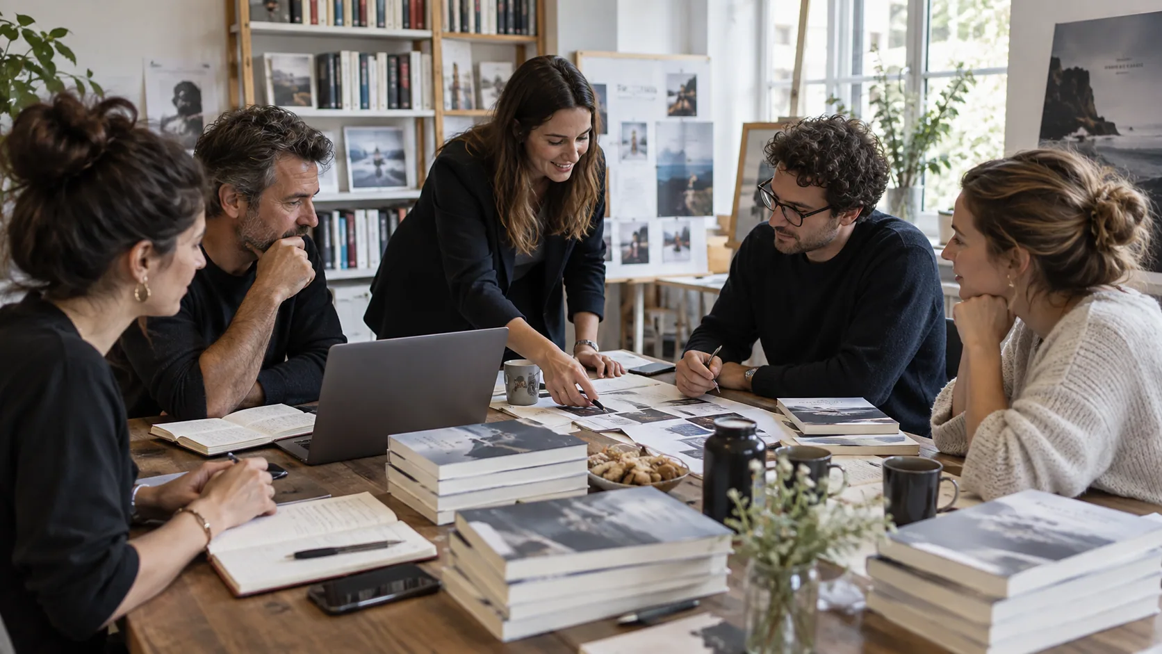 Équipe préparant la communication d’un livre