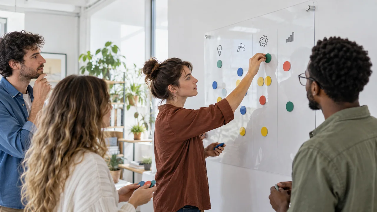 Scène éditoriale illustrant Porter un projet collectif — Économie