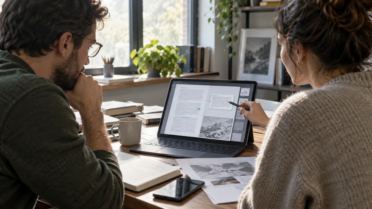 Illustration du travail : Retrouver le point de lecture après consultation d'une note.